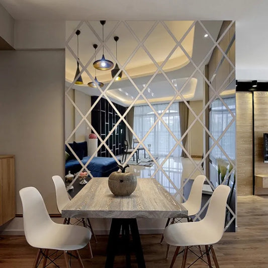 3D Mirror Wall Sticker Set: Enhance Your Home Decor with Geometric Elegance