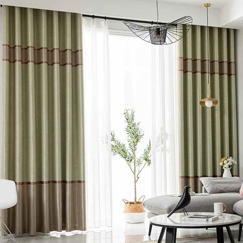 High Quality Stripe Modern Ready Made Blackout Curtain For Living Room