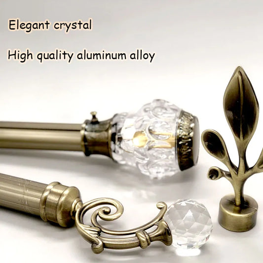 Thicken Aluminum Alloy Curtain Poles with Fashion Crystal Decoration