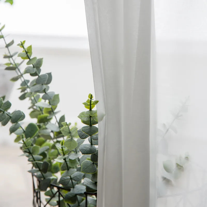 Super Soft Great Hand Feeling White Tulle Curtains for Living Room Decoration