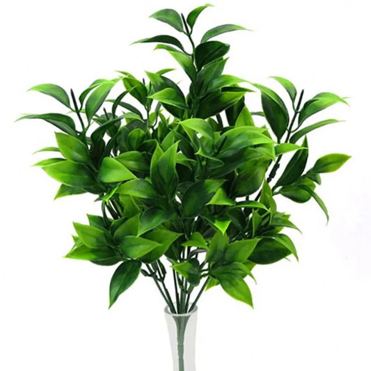 Conjunto de vegetación realista: eucalipto artificial con hojas de naranja para decoración del hogar y tiendas
