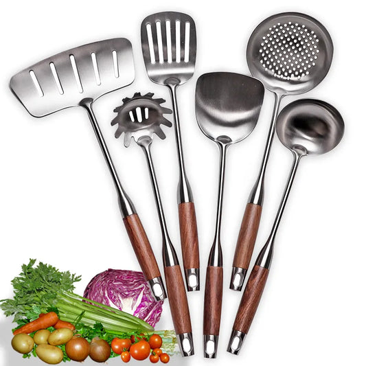 Steven Store™ Stainless Steel Kitchen Cooking Utensil Set: Durable and stylish stainless steel utensils with ergonomic handles