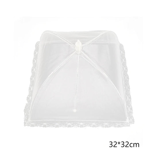 Kitchen Dish Cover - Solid White Lace Folding Dish Cover