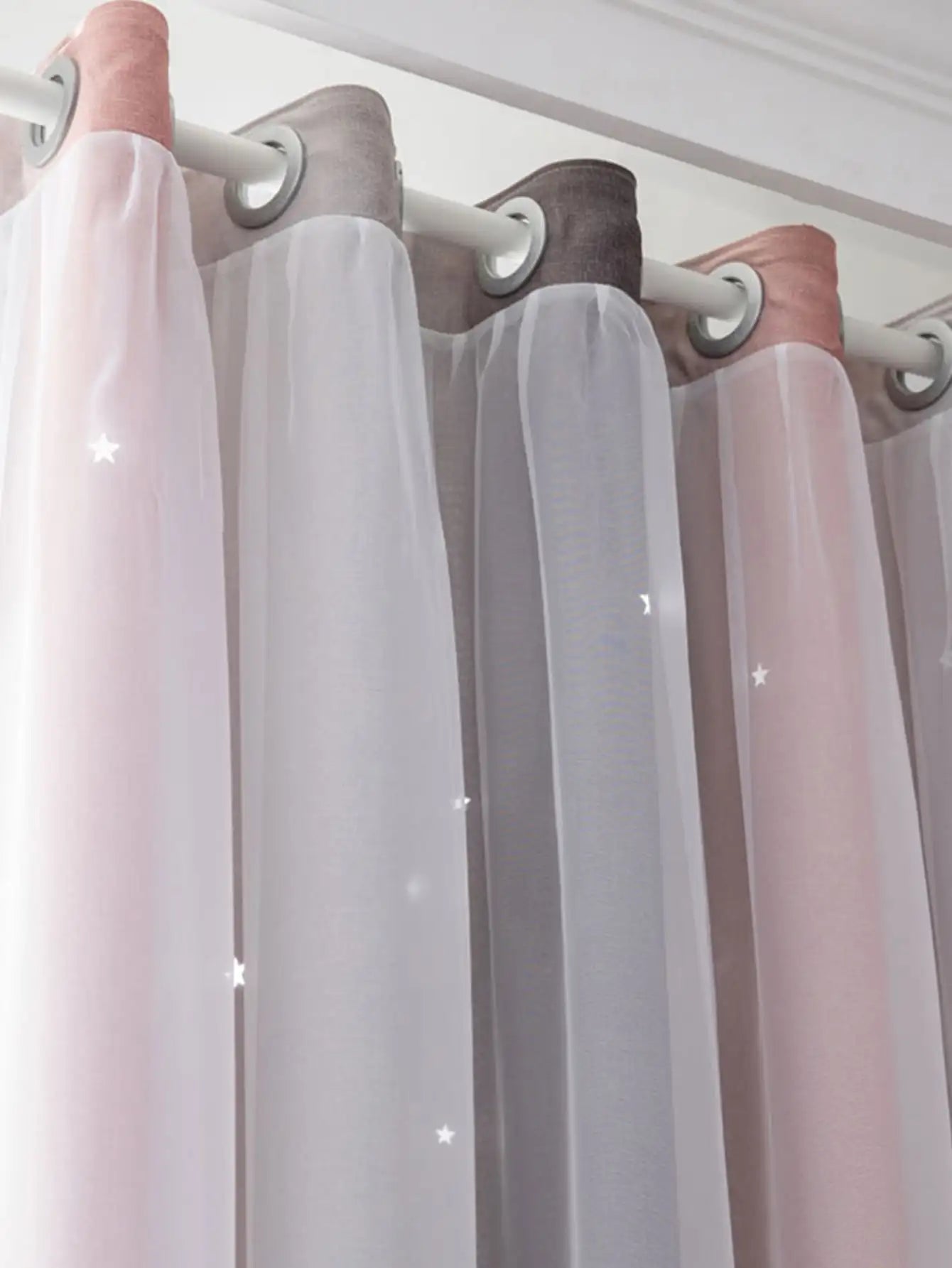 Steven Store™ Silver Twinkle Star Blackout Curtains: Elegant and functional for privacy and comfort