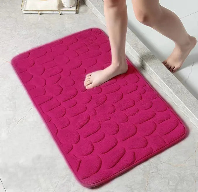 Steven Store™ Non-slip Bathroom Carpets Cobblestone - Stylish bathroom carpet with a cobblestone design, super absorbent material, and non-slip backing for enhanced comfort and safety.