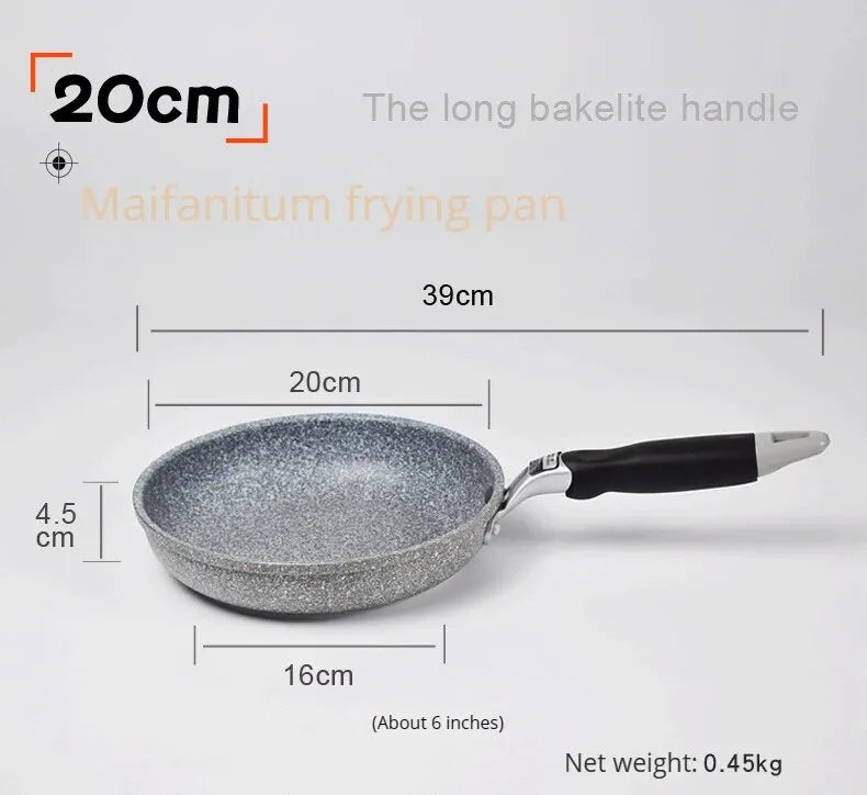 Steven Store™ Stone Flat Bottom Non-Stick Frying Pan: Durable, non-stick frying pan with ergonomic handle for perfect cooking results