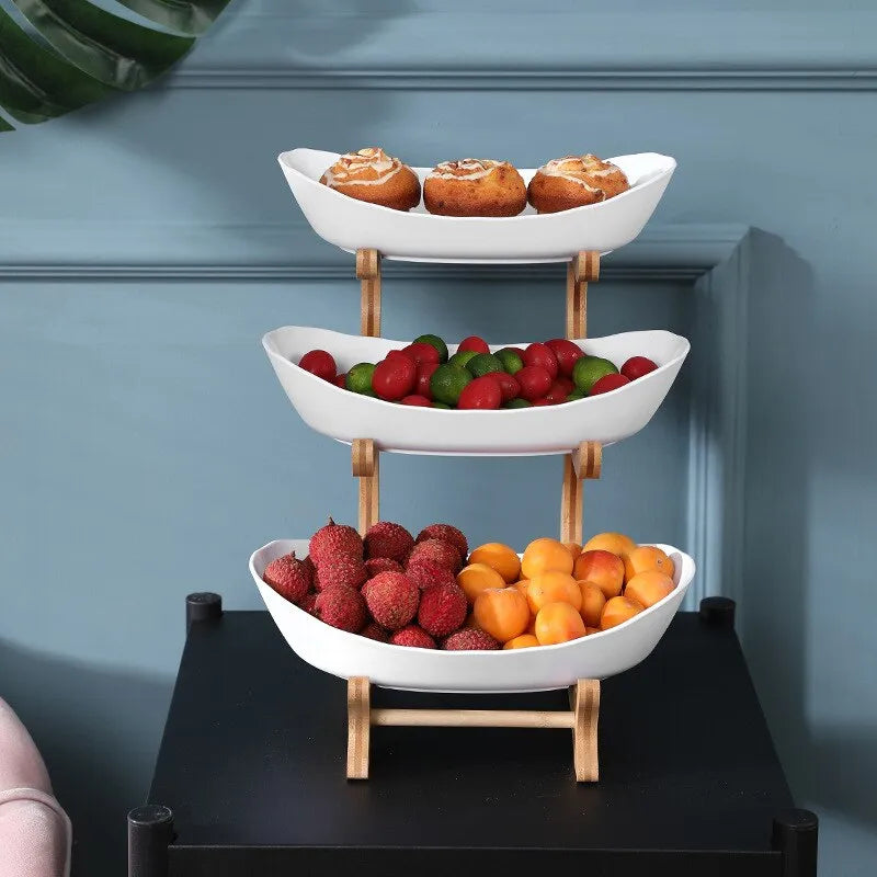 Steven Store™ Table Plates Kitchen Fruit Bowl: Modern bowl for fruit display or serving snacks, enhancing kitchen decor