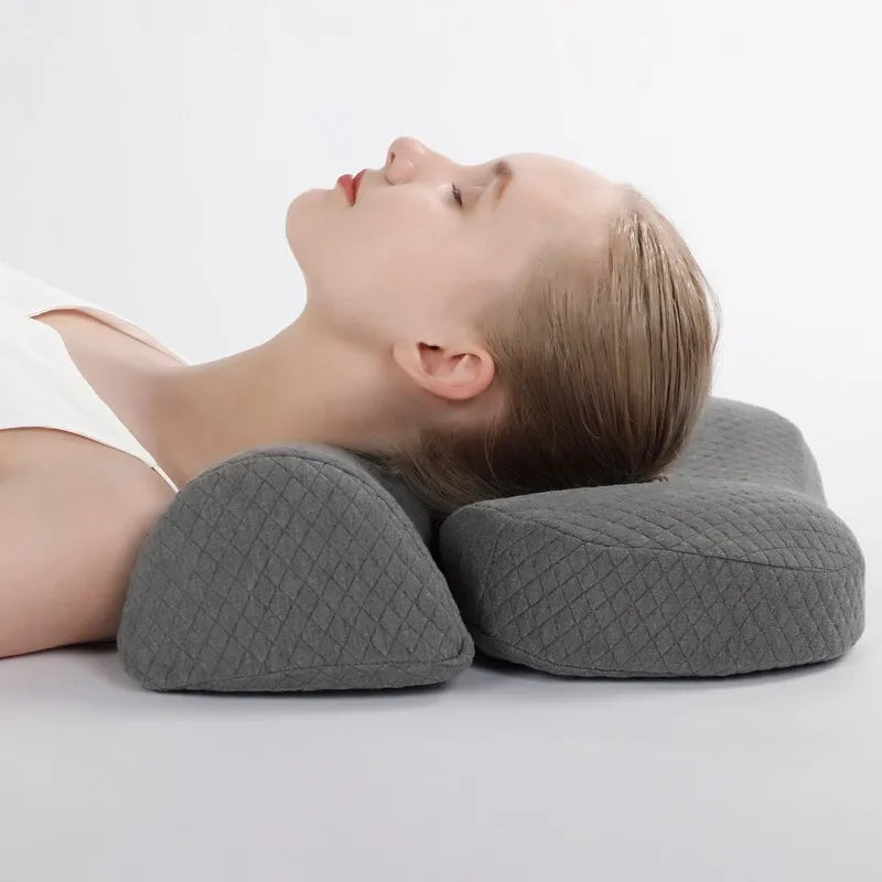 Duerma en una alineación maravillosa: almohada cervical con contorno de espuma viscoelástica: soporte ergonómico para personas que duermen de lado