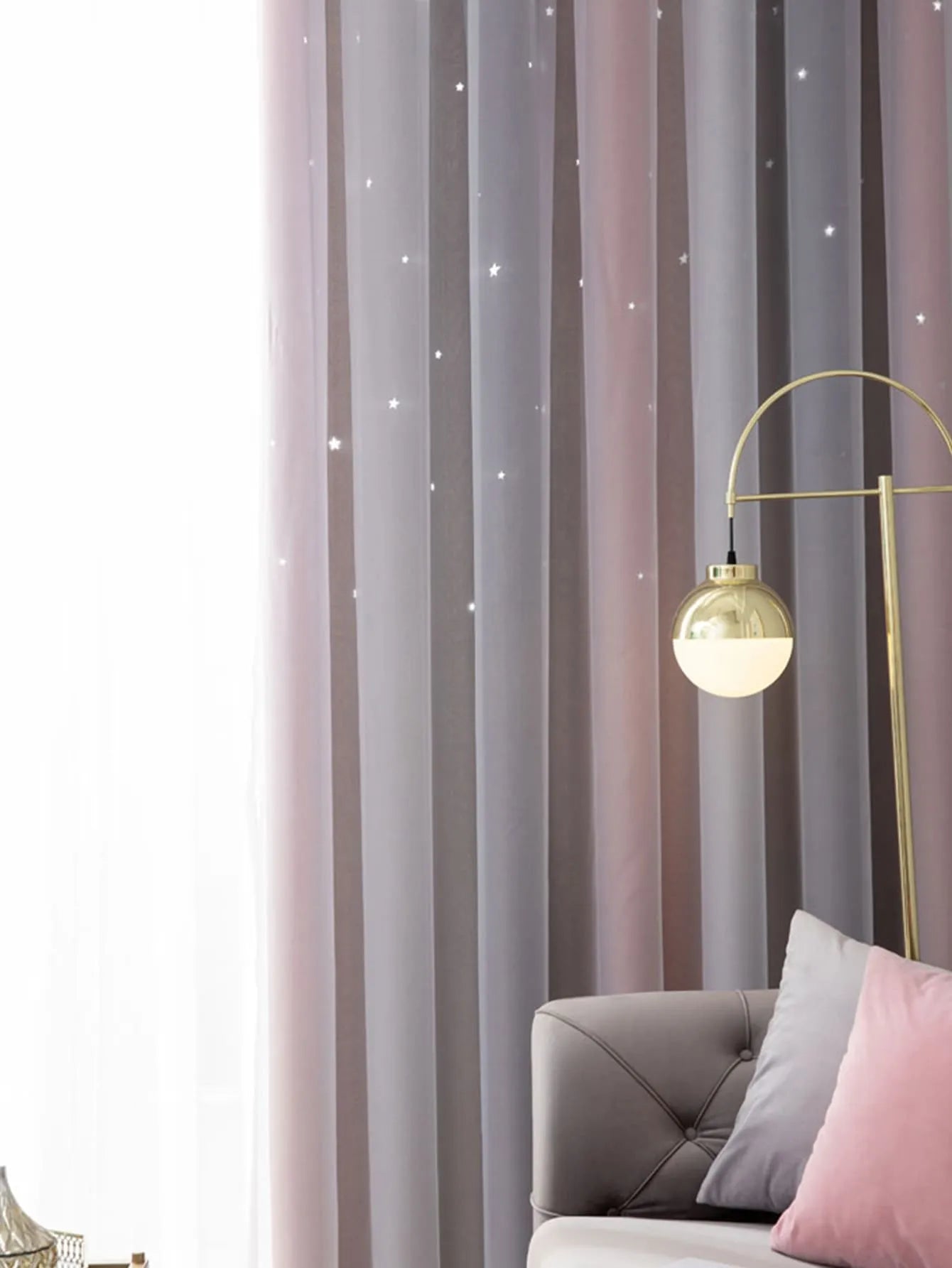 Steven Store™ Silver Twinkle Star Blackout Curtains: Elegant and functional for privacy and comfort