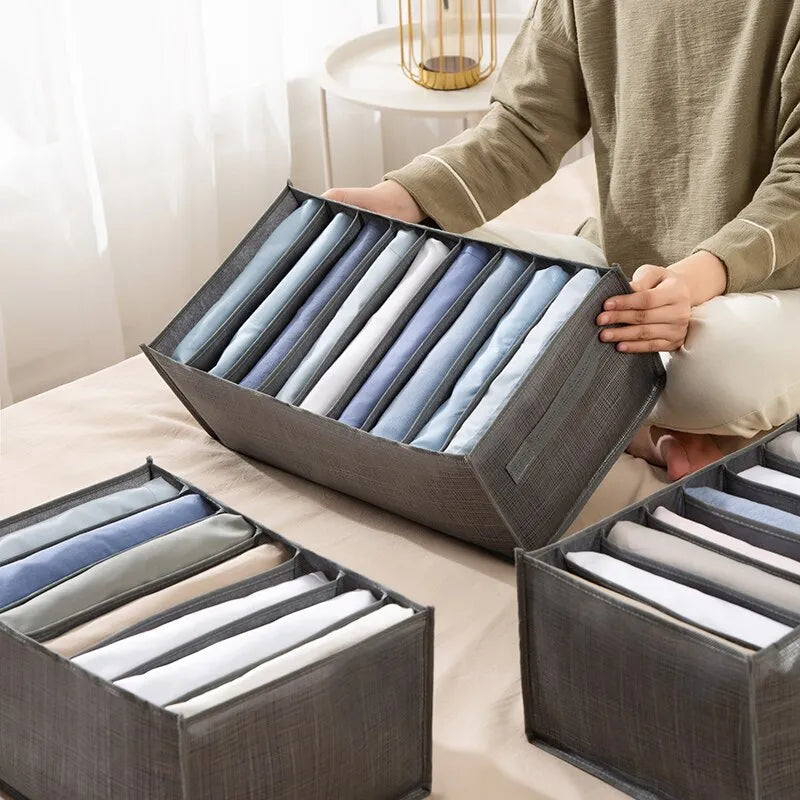 Steven Store™ 9-Grid Non-Woven Storage Box: Durable and foldable storage solution with nine compartments for efficient home organization.