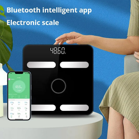Steven Store™ Bluetooth Body Fat Scale: Sleek design with LED display and Bluetooth connectivity for accurate health tracking.