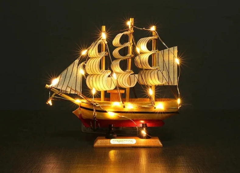 LED Pirate Ship Sailing Boat Decoration