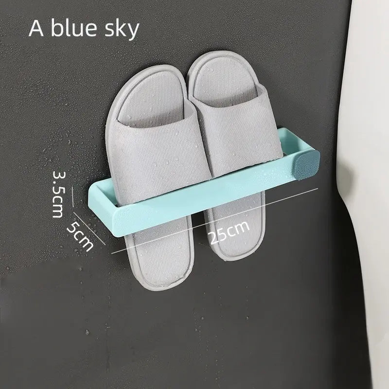 Steven Store™ Wall-Mounted Bathroom Slipper Shelf - Durable and stylish wall-mounted shelf for organized bathroom slipper storage.