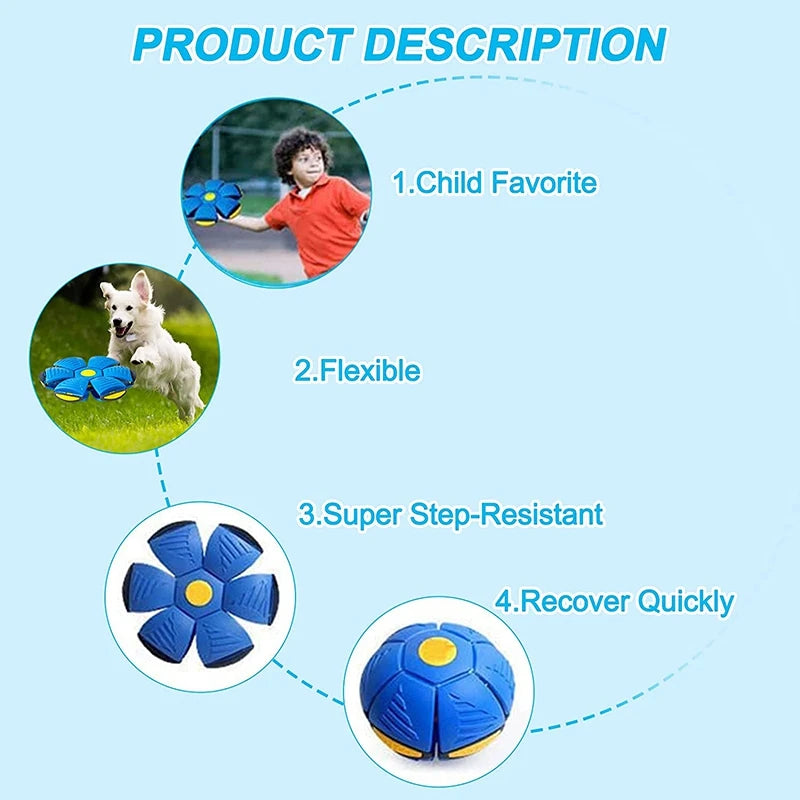 Steven Store™ Interactive Flying Saucer Ball Dog Toy: Durable and versatile toy for dogs