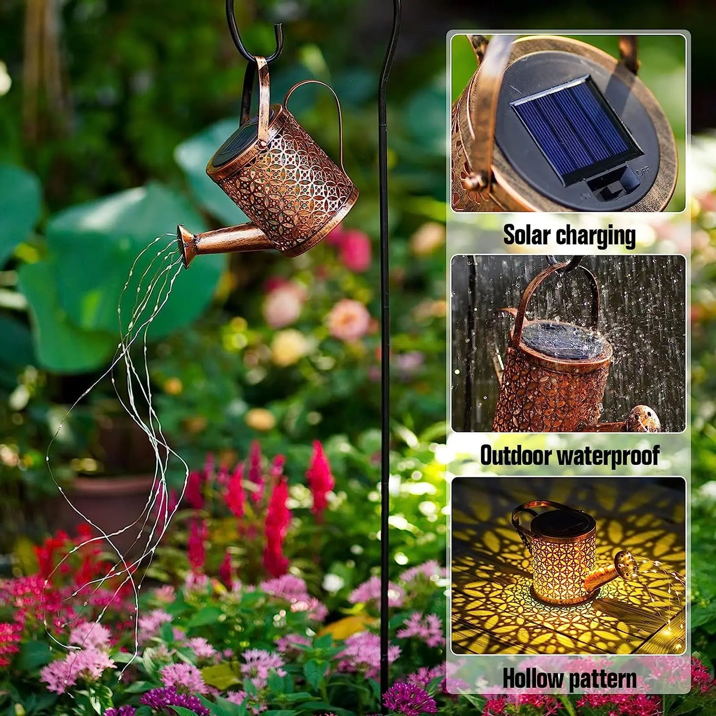 Steven Store™ Solar Watering Can - Solar-powered watering can with cascading LED lights, perfect for garden watering and decoration.