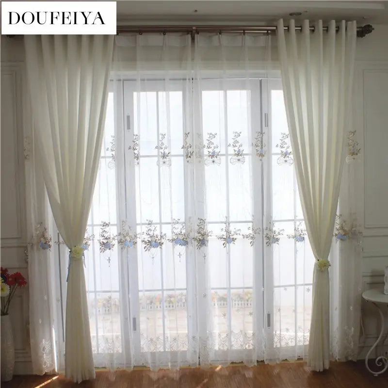 Luxury Lace Embroidered Sheer Curtains