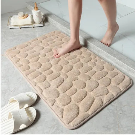 Steven Store™ Non-slip Bathroom Carpets Cobblestone - Stylish bathroom carpet with a cobblestone design, super absorbent material, and non-slip backing for enhanced comfort and safety.