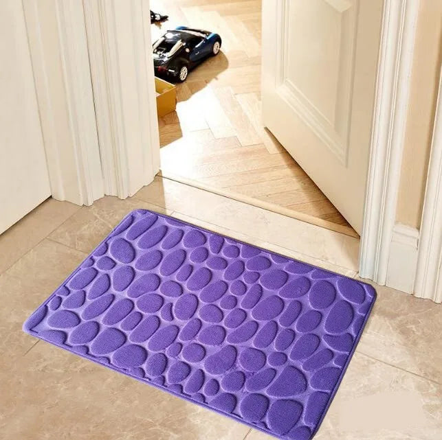 Steven Store™ Non-slip Bathroom Carpets Cobblestone - Stylish bathroom carpet with a cobblestone design, super absorbent material, and non-slip backing for enhanced comfort and safety.