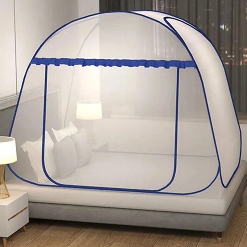 Simple Yurt Mosquito Net - Portable Camping Tent, Single/Double Bed Canopy for Adults, Foldable Bunk Mesh Net, Breathable Mosquito Net