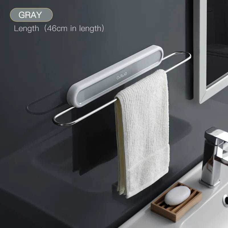 Steven Store™ Towel Rack with Wall-Mounted Shelf - Stylish and durable towel rack with a convenient wall-mounted shelf for versatile bathroom storage.