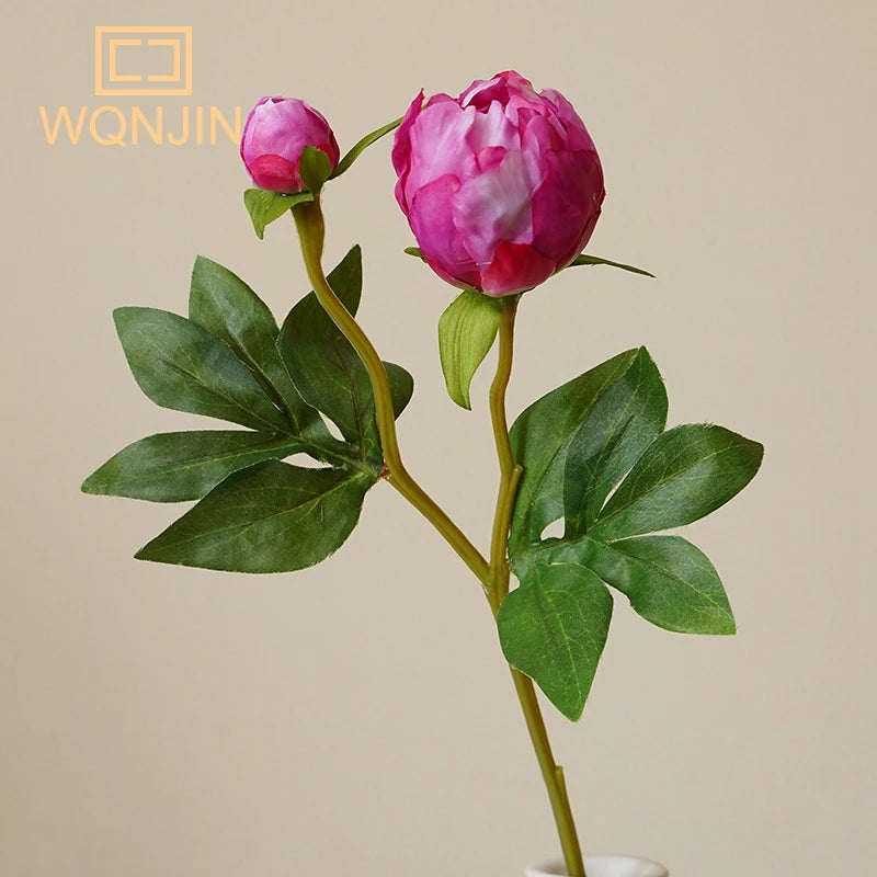 European Elegance: Simulated Peony Silk Flower Arrangement for Wedding and Home Decor