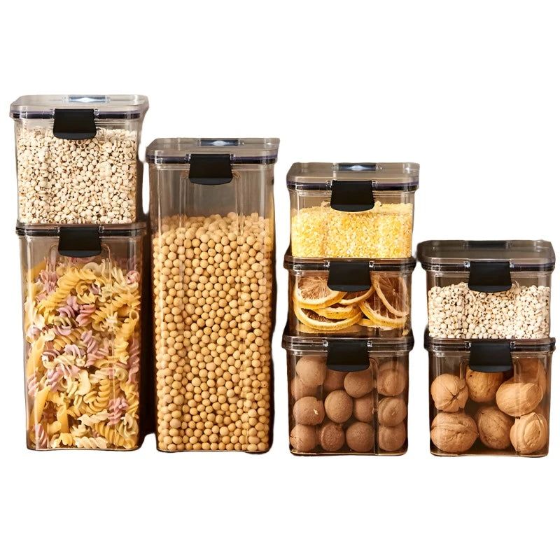 Steven Store™ 5-Piece Sealed Kitchen Jars Set: Airtight and transparent food storage solution