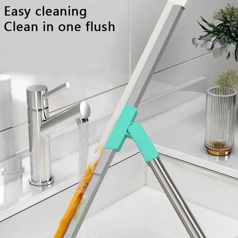 Steven Store™ Bathroom Flat Mop - Ultra-thin, lightweight design with an absorbent microfiber pad and built-in wringer mechanism for efficient bathroom cleaning.