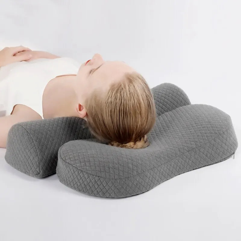 Duerma en una alineación maravillosa: almohada cervical con contorno de espuma viscoelástica: soporte ergonómico para personas que duermen de lado