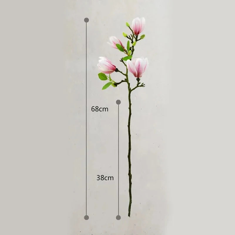 Elegant White Magnolia Flower Decoration: Lifelike Simulation for Home and Wedding Decor