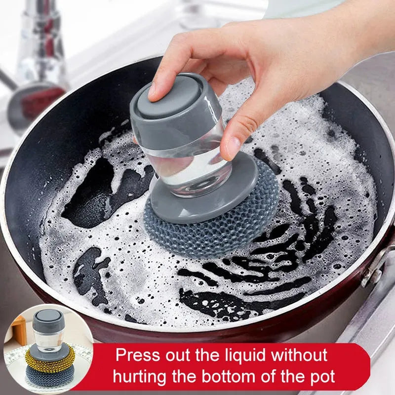 فرشاة غسل الأطباق المحمولة لتوزيع الصابون: تنظيف سهل لمطبخك