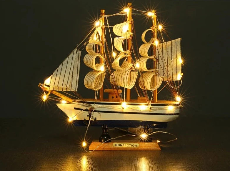 LED Pirate Ship Sailing Boat Decoration