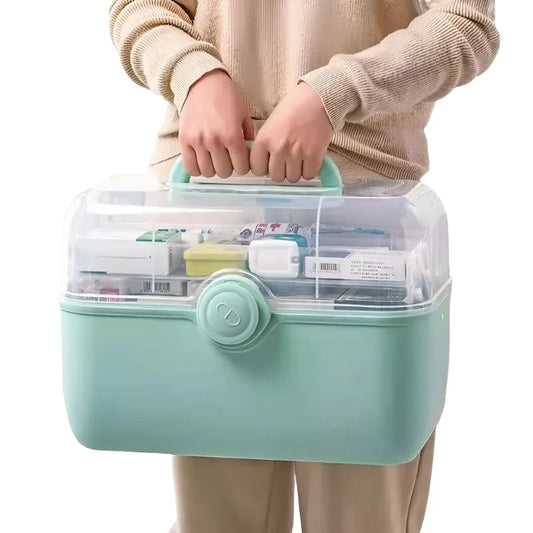 Steven Store™ Large Capacity Medicine Organizer Box - Durable and efficient medication storage with multiple compartments for easy organization.