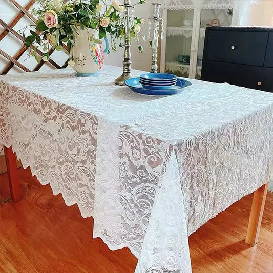 French Romantic Lace Table cloth Rectangular Dining Table Art