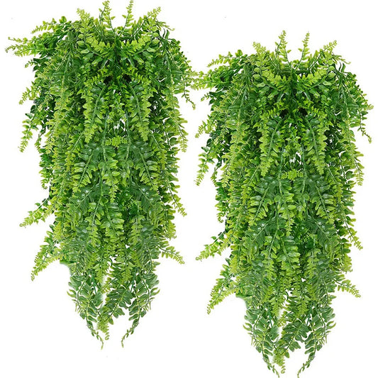 Exuberantes enredaderas de hojas de helecho persa: planta artificial colgante versátil para decoración del hogar y eventos