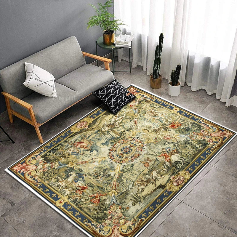 Steven Store™ Medieval Flemish Nobles Anti-Slip Carpet - Elegant carpet with medieval Flemish nobles design, featuring high-quality materials and anti-slip backing for safety and style.