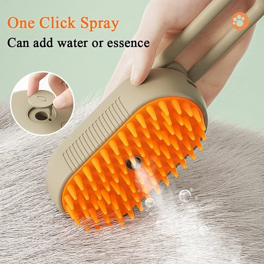 Steven Store™ Electric Spray Water Pet Grooming Comb with Silicone Brush - Innovative grooming tool with built-in water spray and soft silicone bristles for efficient pet care.