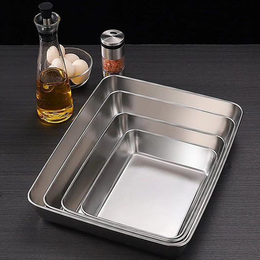 Steven Store™ Deep Stainless Steel Baking Tray: Durable, non-stick tray for baking, roasting, and broiling