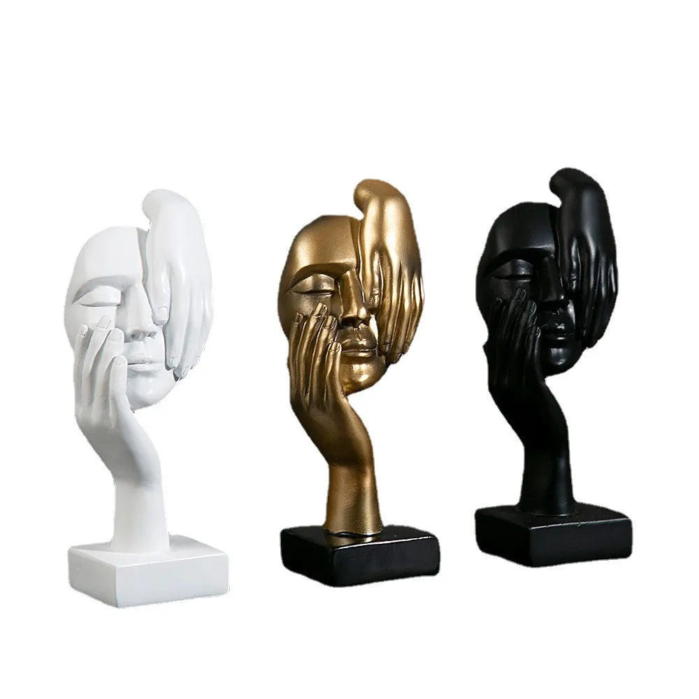 Resin Abstract Mask Statues