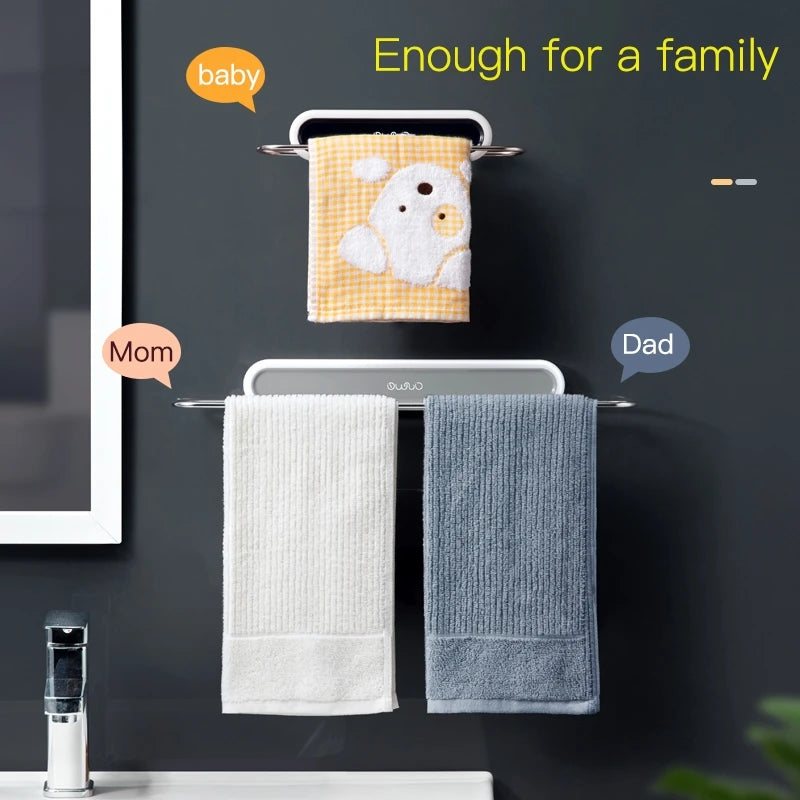 Steven Store™ Towel Rack with Wall-Mounted Shelf - Stylish and durable towel rack with a convenient wall-mounted shelf for versatile bathroom storage.