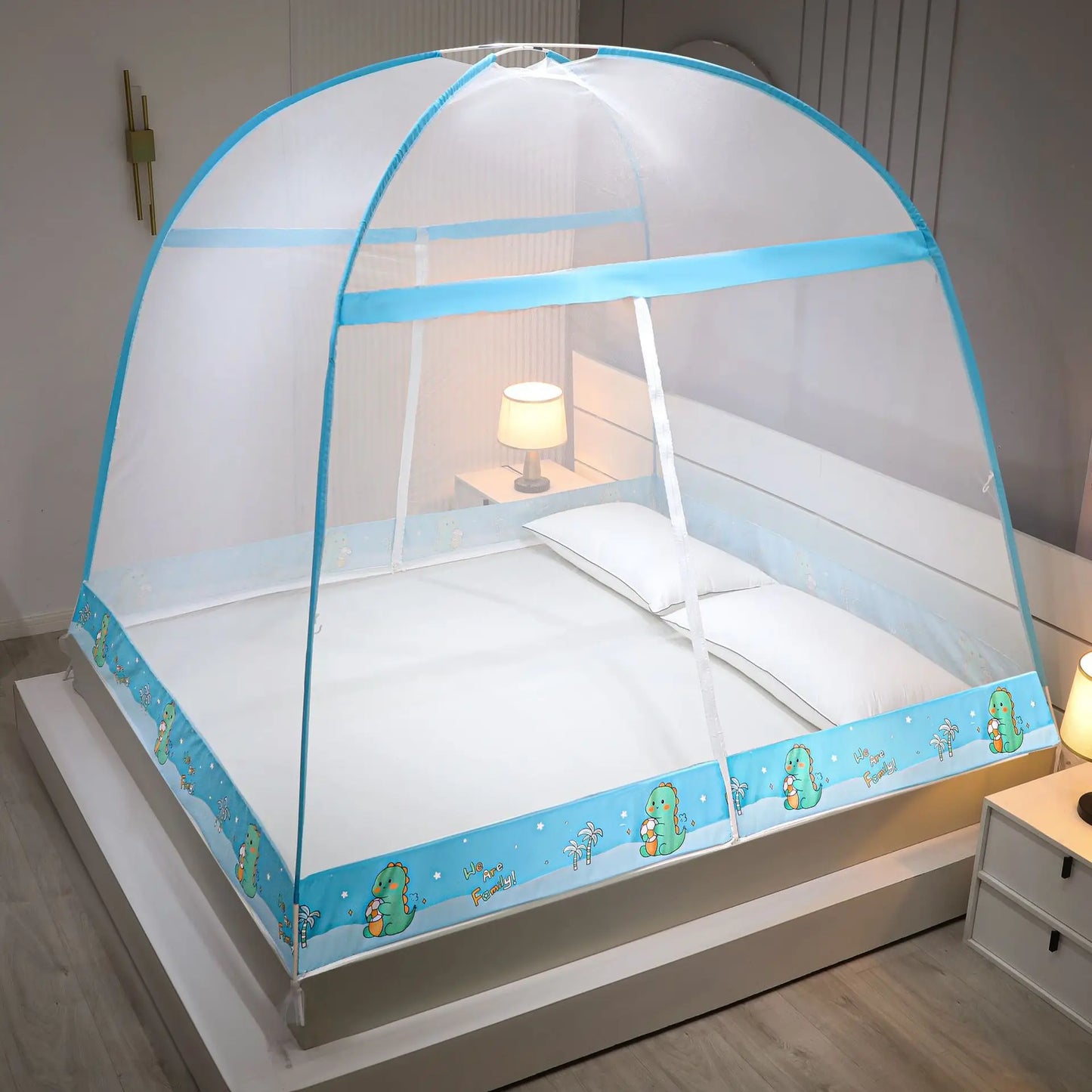 Mosquitera para yurta sin instalación: individual densificada para el hogar para dormitorio de estudiantes, doble de 1,5 m, mosquitera plegable de 1,8