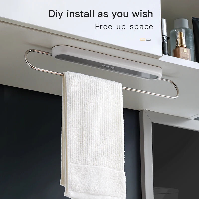 Steven Store™ Towel Rack with Wall-Mounted Shelf - Stylish and durable towel rack with a convenient wall-mounted shelf for versatile bathroom storage.