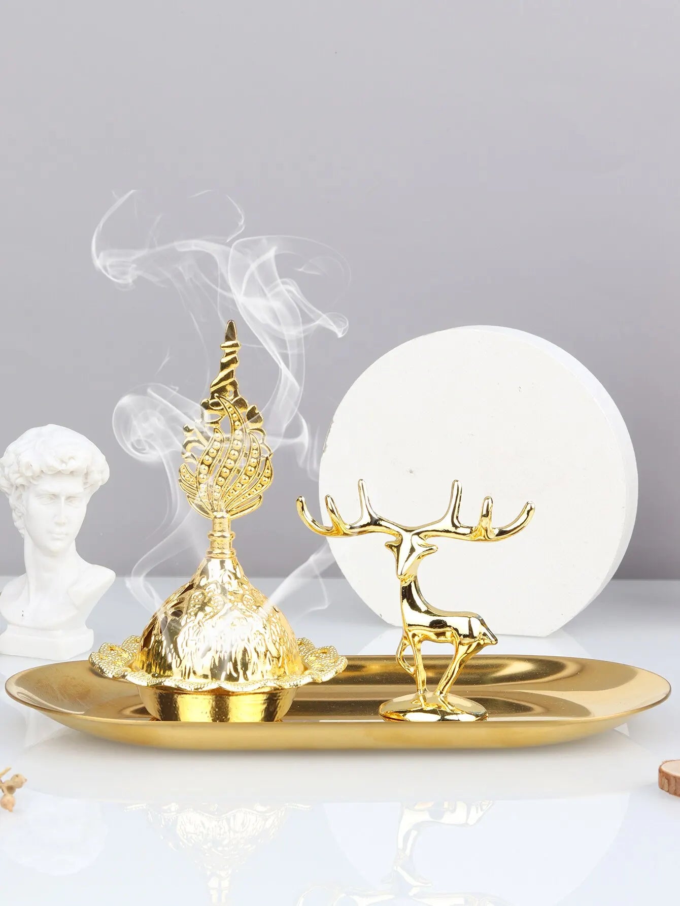 Steven Store™ Golden Handheld Incense Burner Set: Luxurious and elegant incense burner for a serene aromatherapy experience