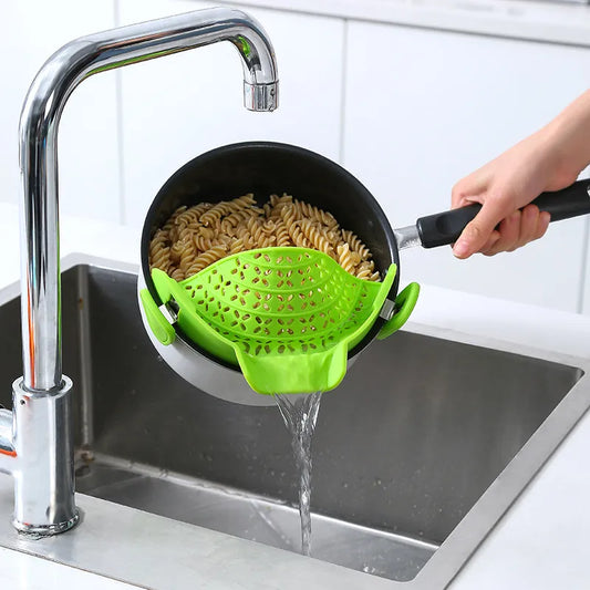 Universal Silicone Clip-on Pot Strainer Anti-Spill Pasta Pot Strainer