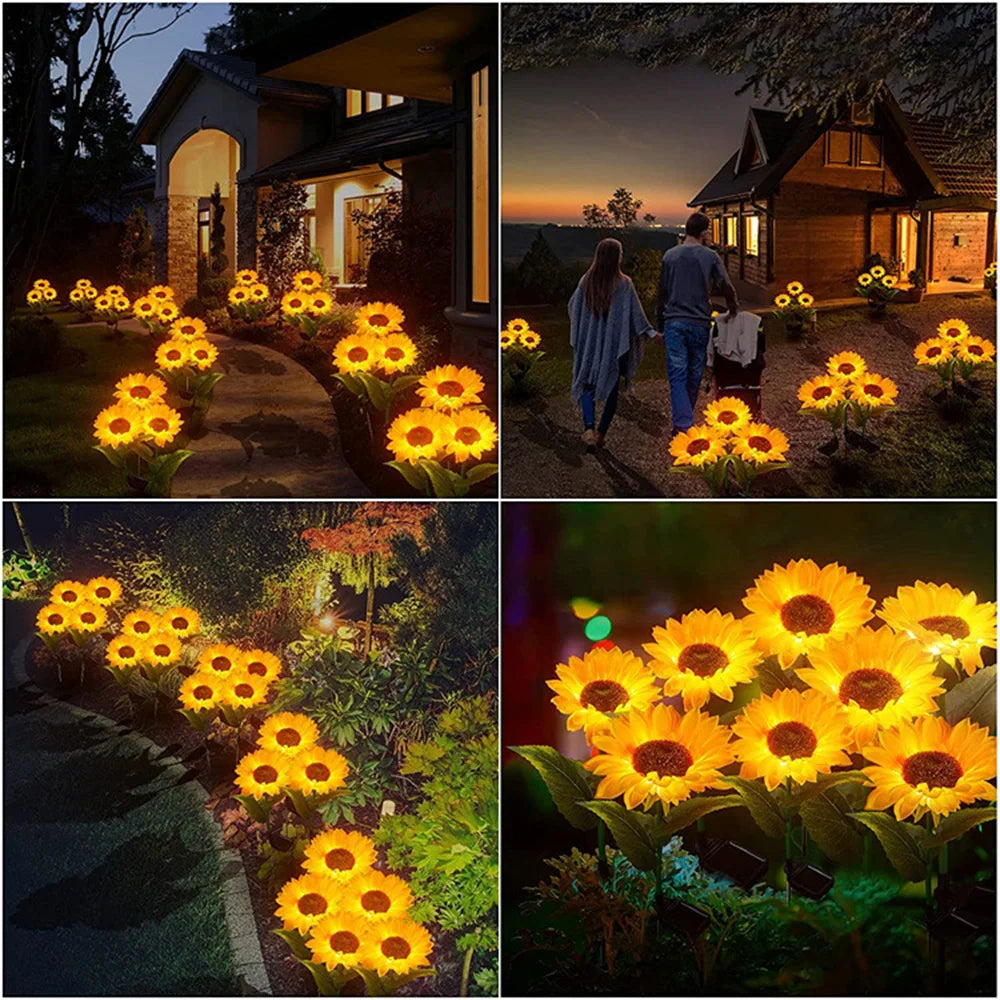 Steven Store™ LED Solar Sunflower Lights - Charming solar-powered sunflower-shaped lights for outdoor decoration, ideal for gardens and patios.