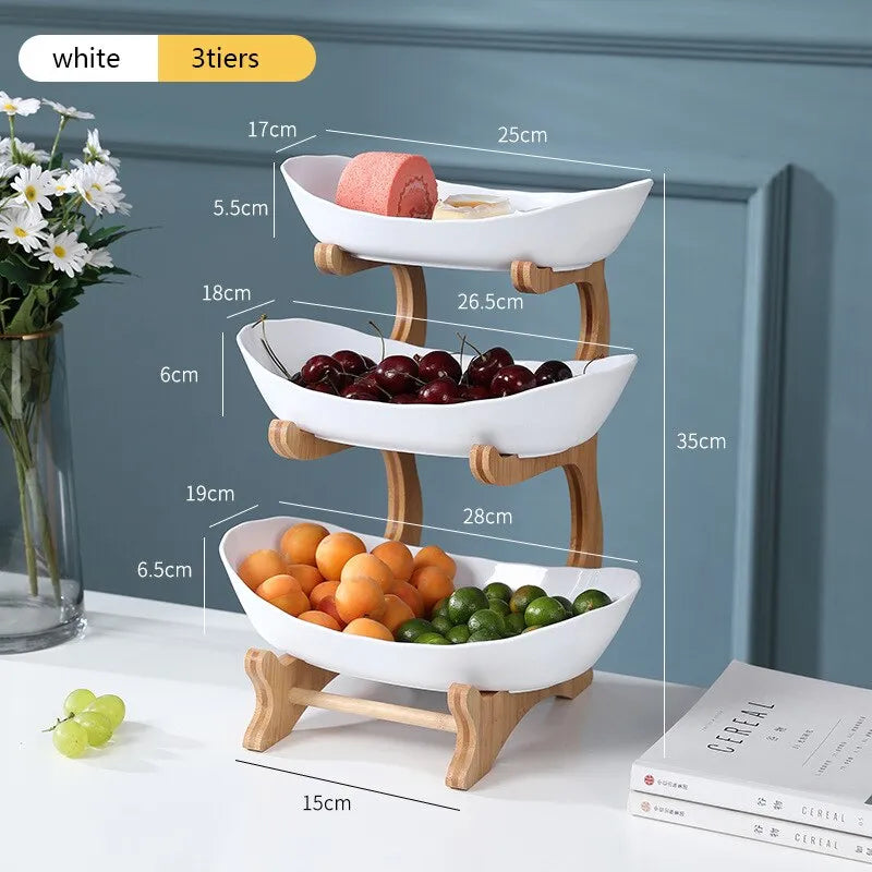 Steven Store™ Table Plates Kitchen Fruit Bowl: Modern bowl for fruit display or serving snacks, enhancing kitchen decor