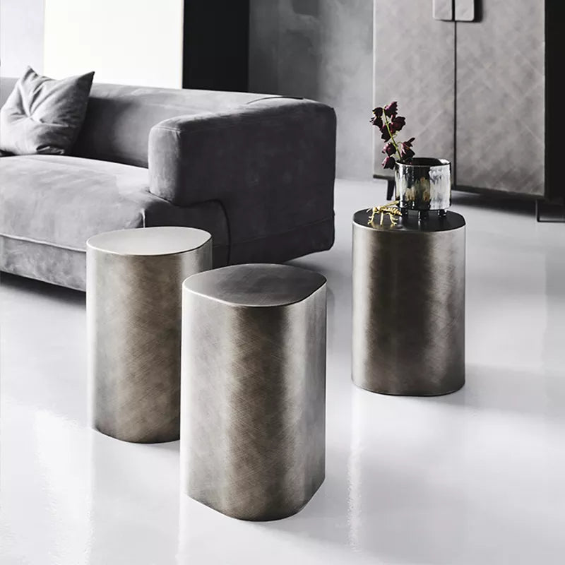 Steven Store™ Silver Gold Metal Side Table