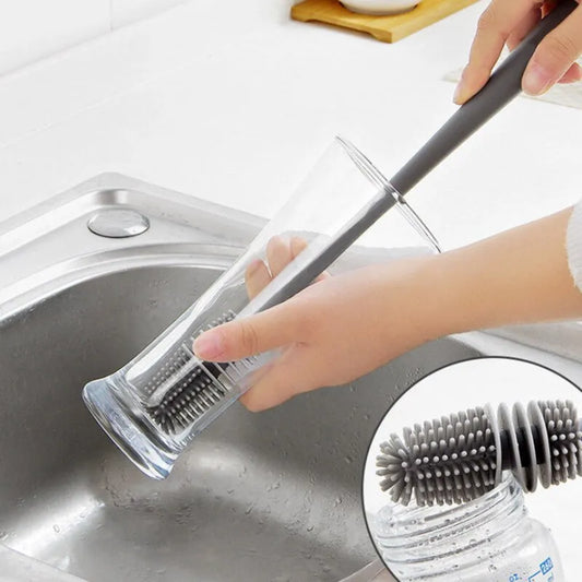 Steven Store™ Long Handled Silicone Cleaning Brush - Durable cleaning brush with long handle and silicone bristles for effective, scratch-free cleaning.