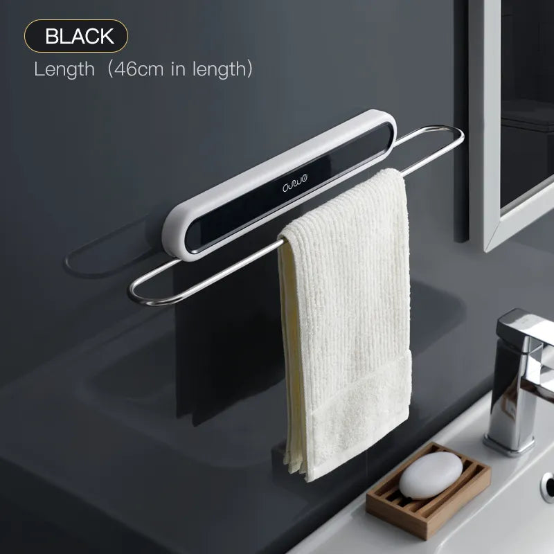 Steven Store™ Towel Rack with Wall-Mounted Shelf - Stylish and durable towel rack with a convenient wall-mounted shelf for versatile bathroom storage.