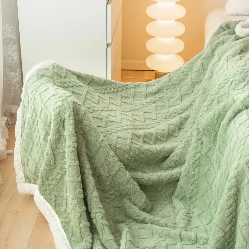 Steven Store™ Lamb Wool Tapestry Blanket: Soft and cozy lamb wool blanket with artistic tapestry design