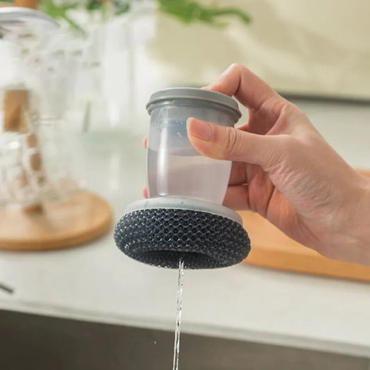 Portable Soap Dispensing Dishwashing Brush: Effortless Cleaning for Your Kitchen